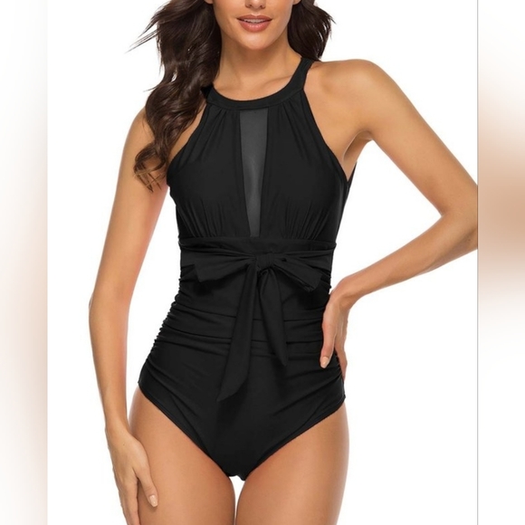 Daiyulin Other - Ruched tie-waist swim suit